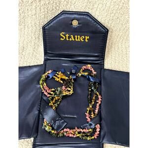 Stauer Gold Sterling Multicolor Stone Nugget Necklace & Bracelet Set 17" #70241